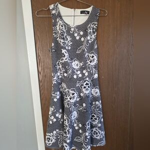 Trixxi Black and White Floral Midi Dress